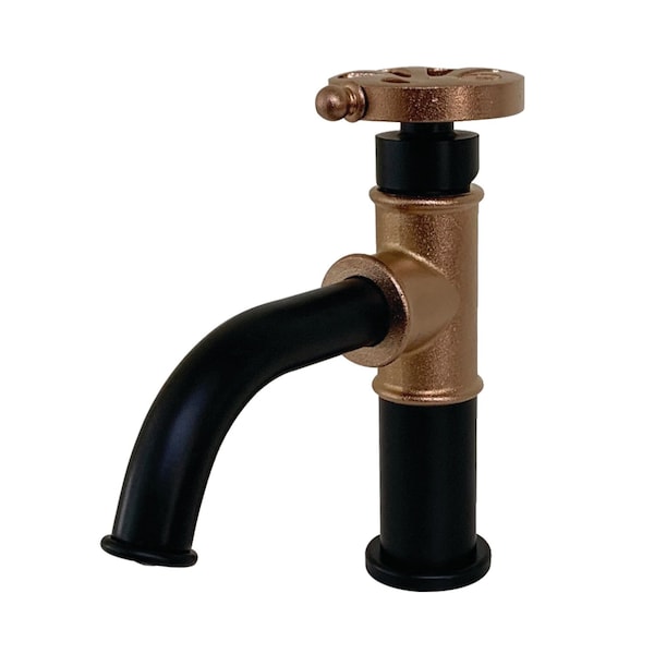 Whitaker Single-Handle Bathroom Faucet W/Push Pop-Up, Black/Rose Gold